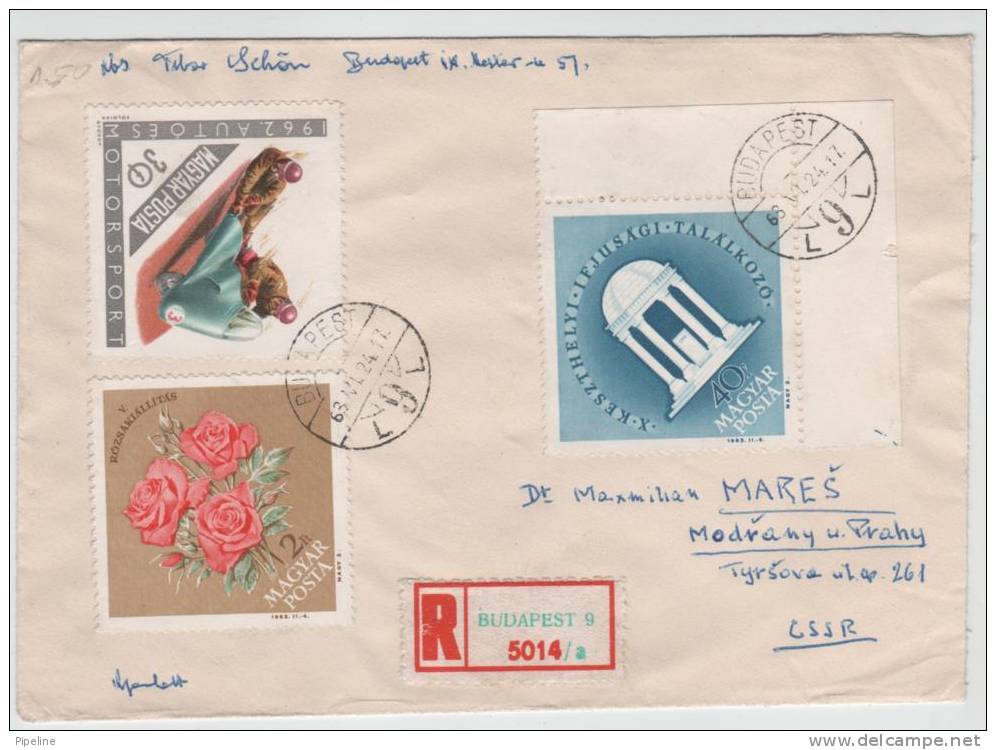 Hungary Registered Cover Sent To Czechoslovakia 24-6-1963 - Brieven En Documenten