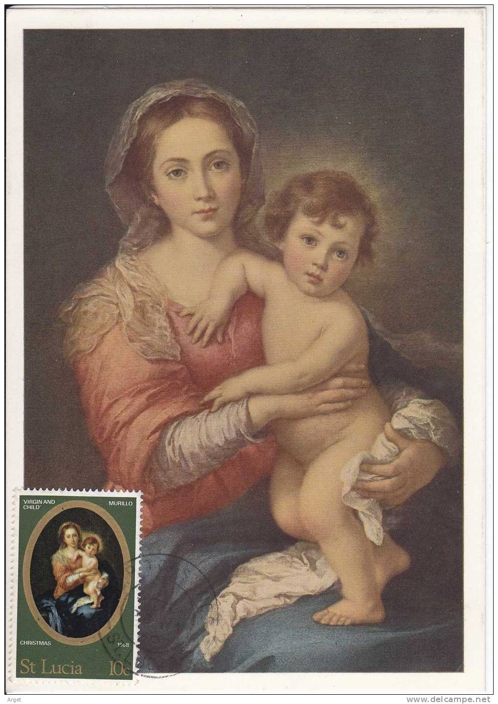 Carte-Maximum SAINTE LUCIE N°Yvert 236 (Vierge Et Enfant) Tableau De MURILLO - St.Lucie (1979-...)