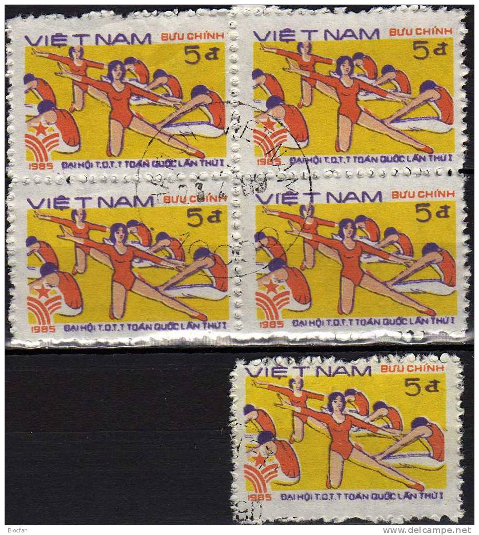 Asiatische Sportspiele 1985 Vietnam 1606 Plus 4-Block O 3€ Olympic Sport - Gymnastik Bloc Sheet From Viet Nam - Vietnam