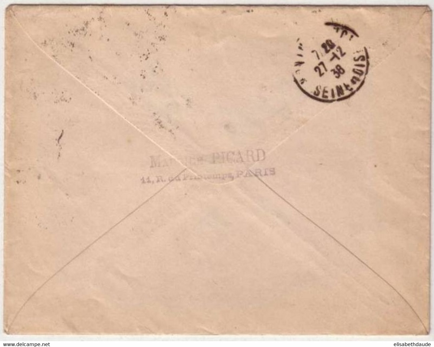 TYPE PAIX - 1938 - ENVELOPPE ENTIER POSTAL à 65c Avec Complement MERCURE - VIGNETTE TUBERCULOSE - Buste Postali E Su Commissione Privata TSC (ante 1995)