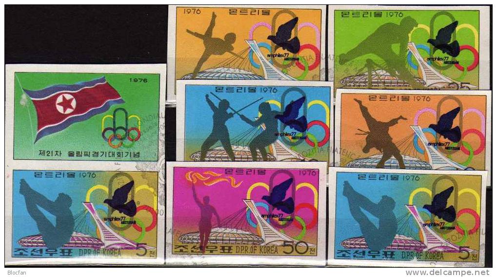 EXPO Ausstellung Amphilex 1977 Korea A 1508/4+Paar O 36€ Set Expostion Amsterdam Overprint On Olympic Montreal In Canada - Zomer 1976: Montreal