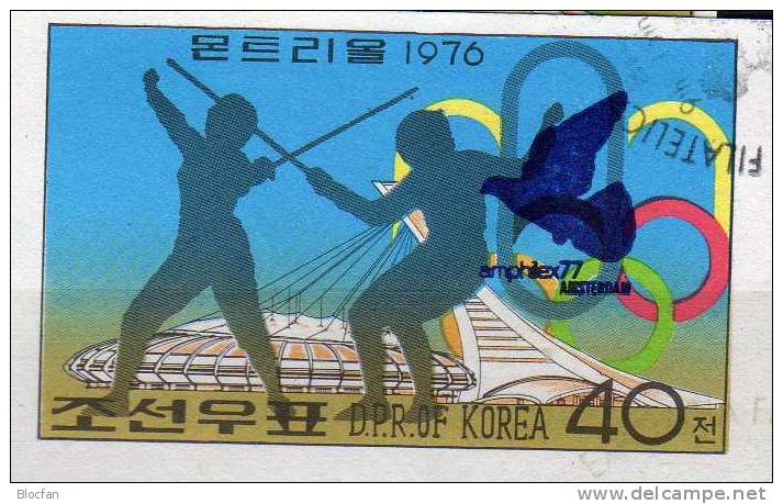 EXPO Ausstellung Amphilex 1977 Korea A 1508/4+Paar O 36€ Set Expostion Amsterdam Overprint On Olympic Montreal In Canada - Zomer 1976: Montreal