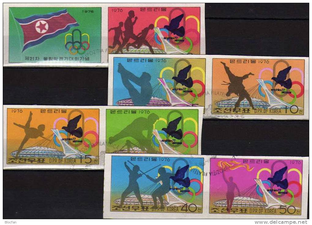 EXPO Ausstellung Amphilex 1977 Korea A 1508/4+Paar O 36€ Set Expostion Amsterdam Overprint On Olympic Montreal In Canada - Verano 1976: Montréal