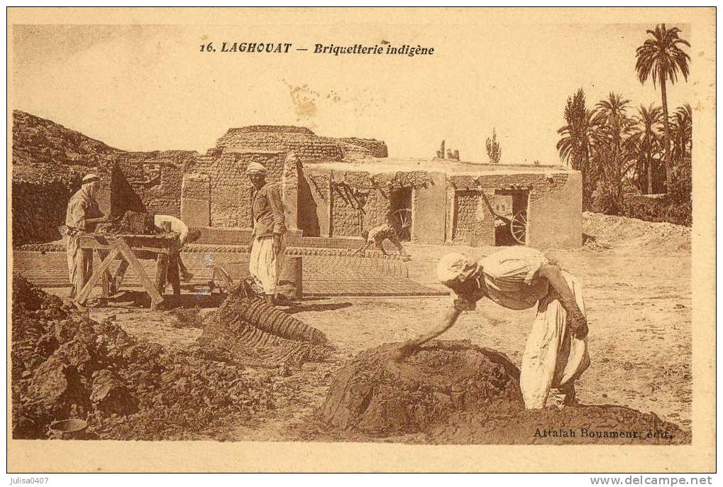 LAGHOUAT (Algérie) Briqueterie Chantier De Briques Gros Plan - Laghouat