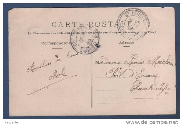 44 LOIRE ATLANTIQUE - CP ANIMEE SAINT HERBLAIN - L'EGLISE - PHOTOTYPIE VASSELLIER NANTES N° 728 - CIRCULEE EN 1906 - Saint Herblain