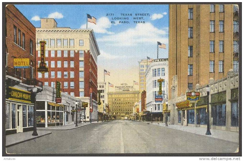 USA PC Texas Street, Looking West, El Paso, Texas - El Paso