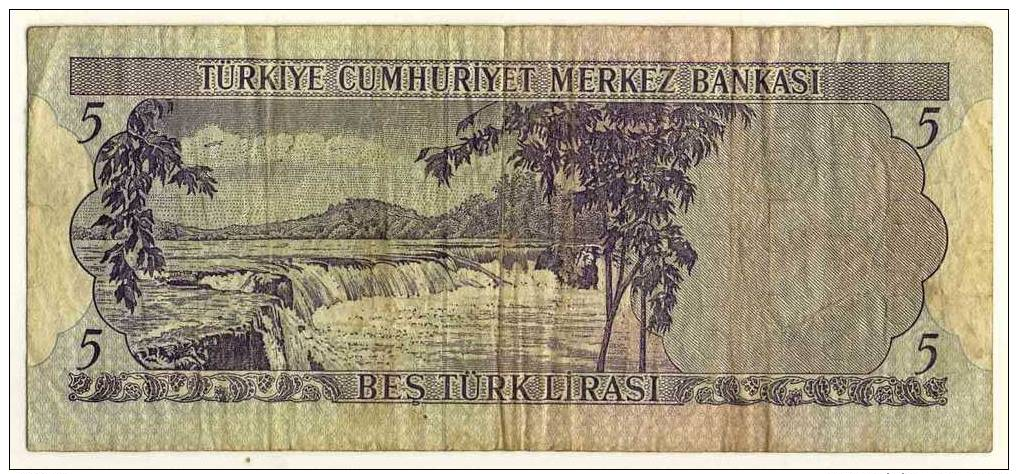 N0589 - Turquie: 5 Liras 04.01.1970 - Turquie