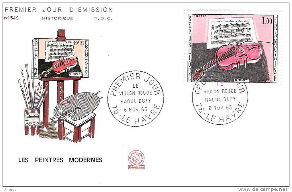 FRANCE. FDC VIOLIN. MUSIC. 1965 - 1960-1969