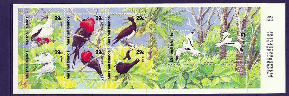 Marshall Islands 1991 Birds Oiseaux  Aves Booby Frigatebird Tern Noddy  Booklet  MNH - Marine Web-footed Birds