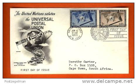 UNO NEW YORK 1953 FDC With Address U.P.U. 21-22 - Other & Unclassified