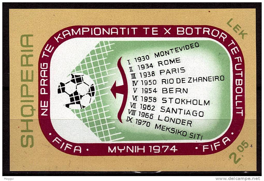 ALBANIE   BF 25  * *  NON DENTELE  ( Cote 4.50e )  Cup 1974   Football  Soccer Fussball - 1974 – Allemagne Fédérale