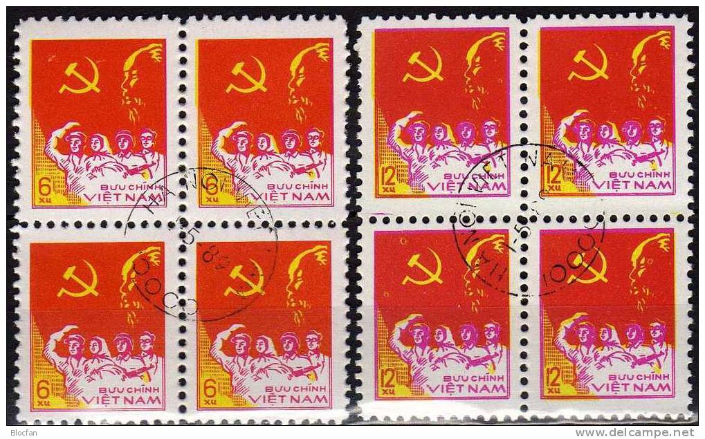 Nationalfeiertag Des Landes 1978 Vietnam 986+88,ZD+ 4-Block O 7€ Volk Flagge Symbol Ho Chi Minh Bloc Sheet From Viet Nam - Vietnam