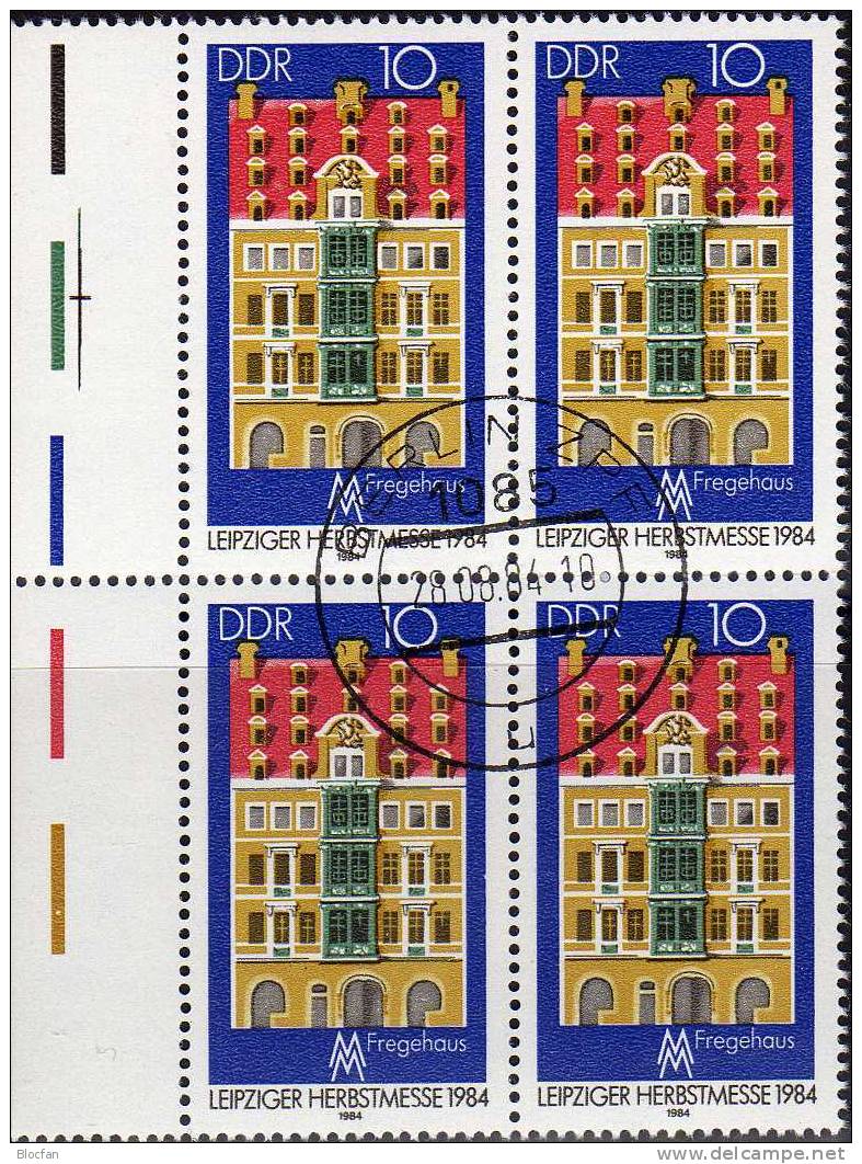 Leipziger Herbst-Messe 1984 Rahmen Gebrochen DDR 2891 Feld 31 Im 4-Block O 30€ Aus Teilauflage Fregehaus Leipzig - Plaatfouten En Curiosa