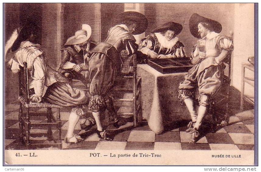 Jeux - Pot - La Partie De Tric-Trac - Spielkarten
