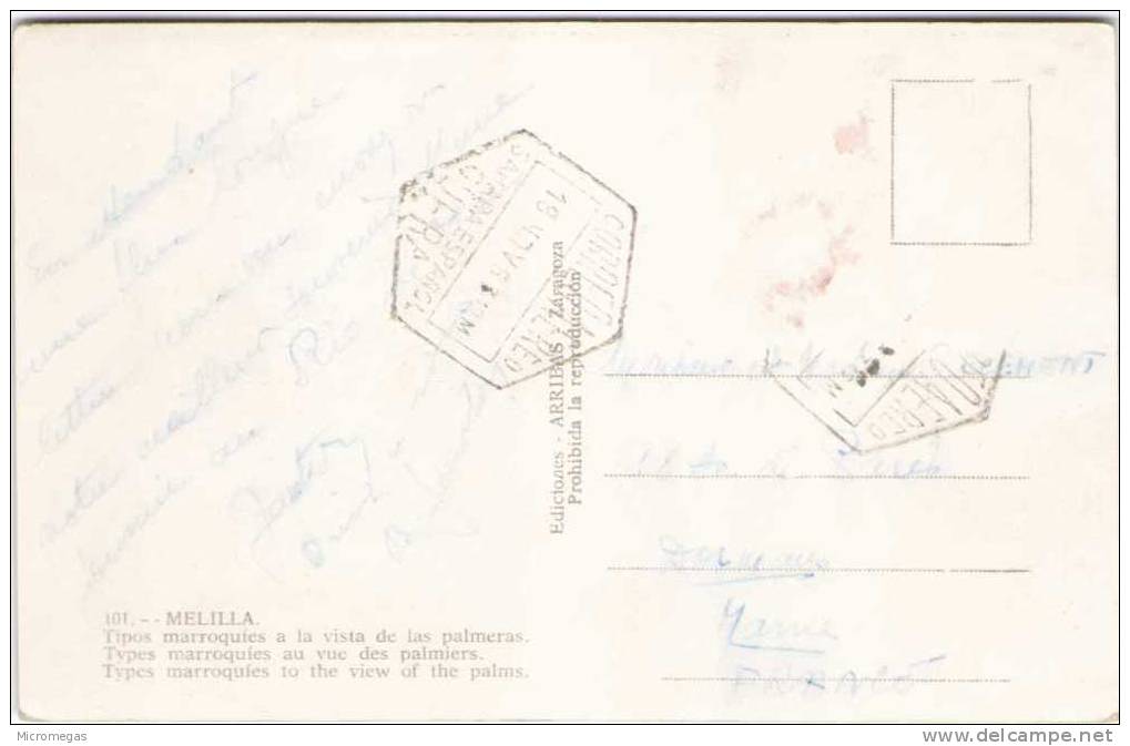 MELILLA - Types Marroquies En Vue Des Palmiers - Melilla