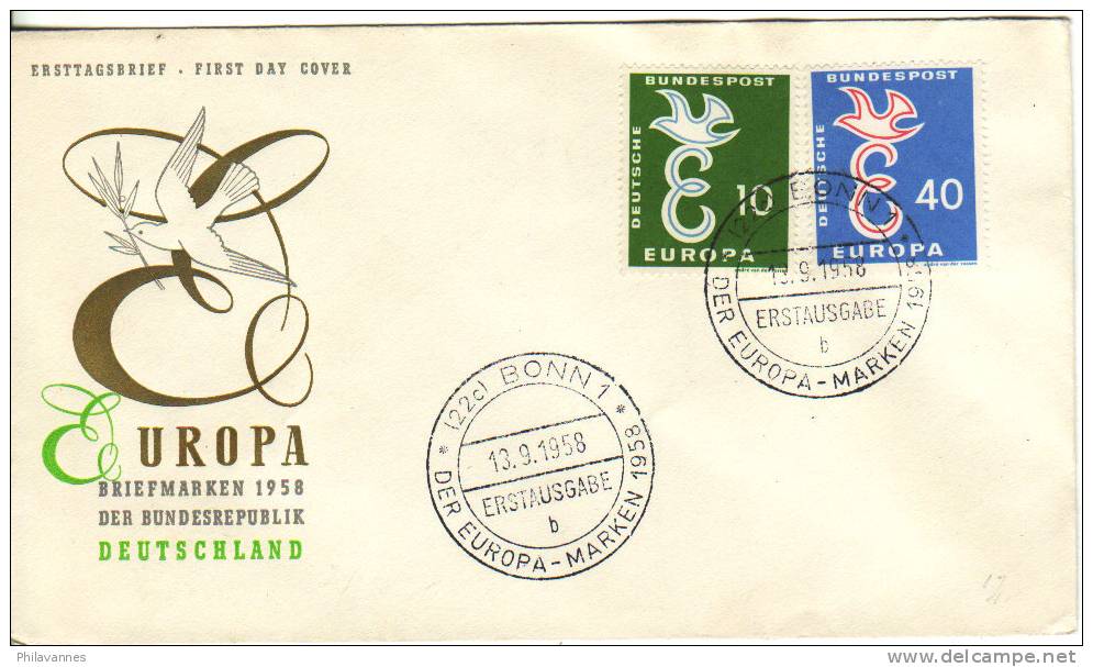 Europa 1958 De Bonn ( 1035/D205) - Cartas & Documentos