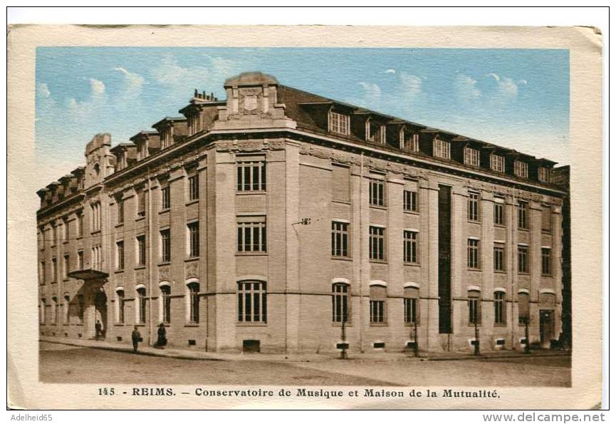 Reims Conservatoire De Musique Et Maison Mutualité,  US Army Soldier Mail 1945 Pour Merriam Kansas - Reims