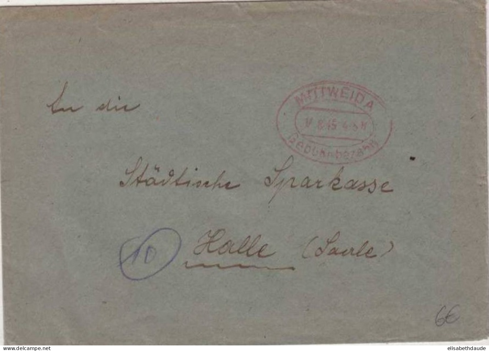 SACHSEN - GEBÜHR BEZAHLT  - TAXE PERCUE  - 1945 - LETTRE De MITTWEIDA - Briefe U. Dokumente