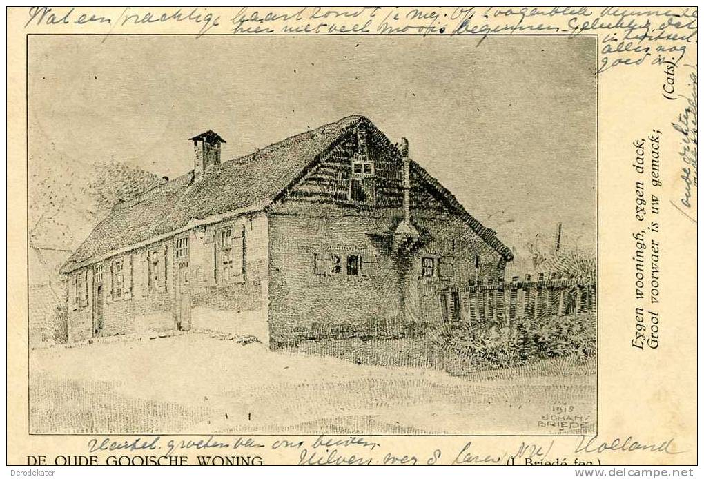 De Oude Gooische Woning.J.Briede Fec.1942.From Laren To Basel.Stamp Wehrmacht. - Laren (NH)