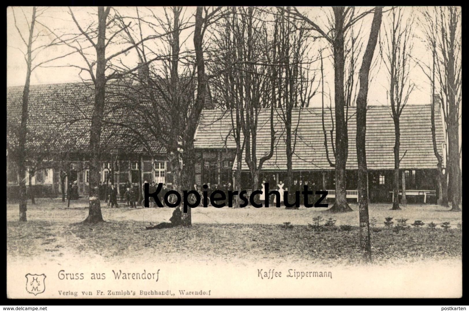 ALTE POSTKARTE GRUSS AUS WARENDORF KAFFEE LIPPERMANN PERSONEN Café Bahnpoststempel 1908 Bahnpost Münster... - Warendorf