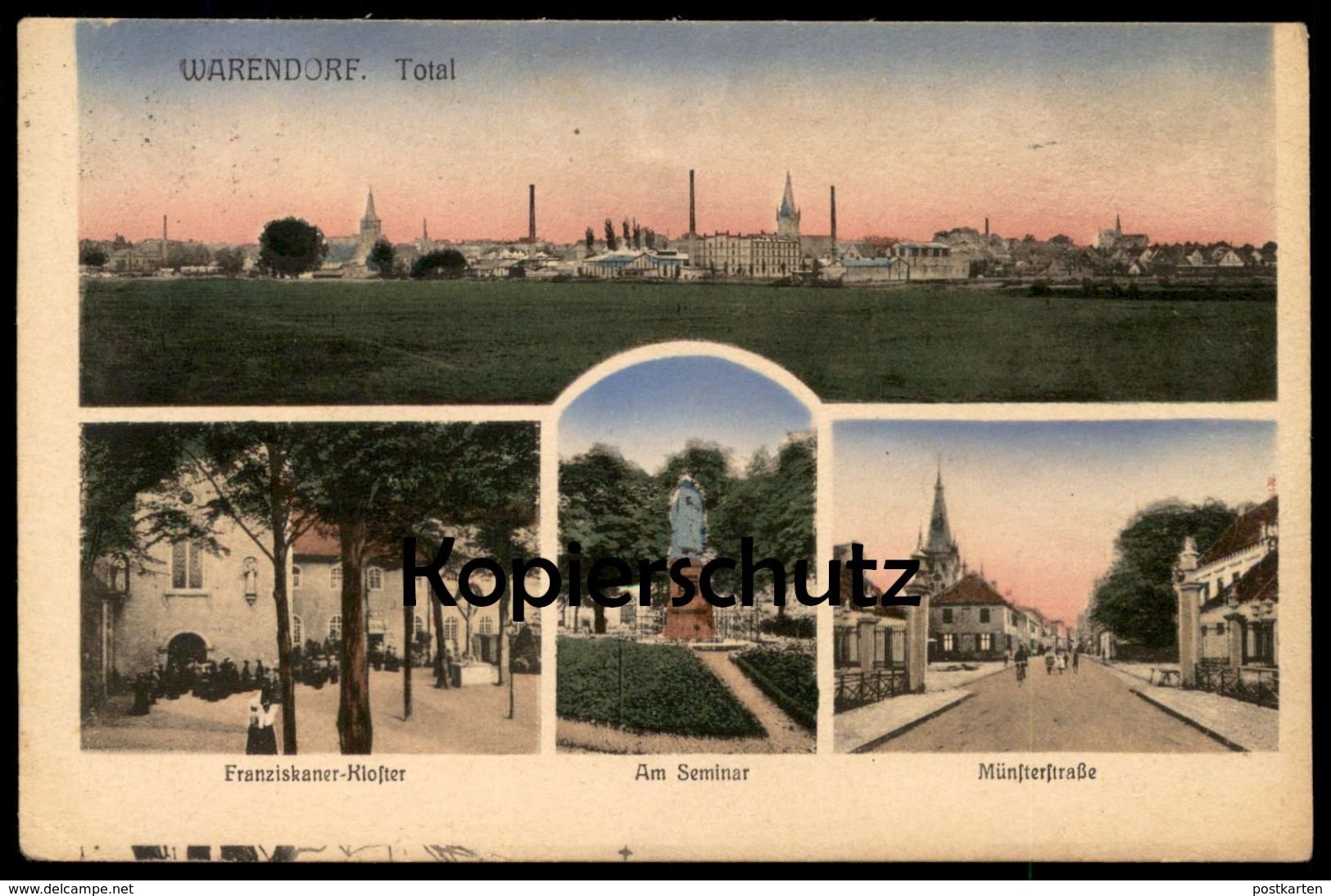 ALTE POSTKARTE WARENDORF FRANZISKANER-KLOSTER SEMINAR MÜNSTERSTRASSE TOTAL Couvent Convent Druckfehler Postcard Cpa AK - Warendorf