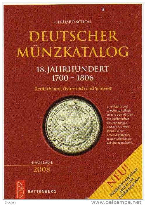 Historische Münzen Katalog 18.Jhdt. Deutschland 2008 Neu 50€ Bis 1800 Altdeutschland Habsburg Schweiz Battenberg Verlag - Books & Software