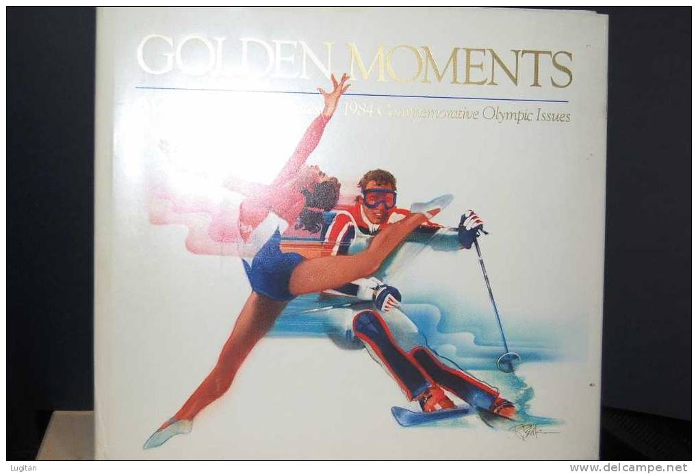 USA - SPECIAL BOOK OF THE 1984 COMMEMORATIVE OLYMPIC ISSUES - GOLDEN MOMENTS - LIBRO SPECIALE OLIMPIADI 1984 - Collezioni & Lotti