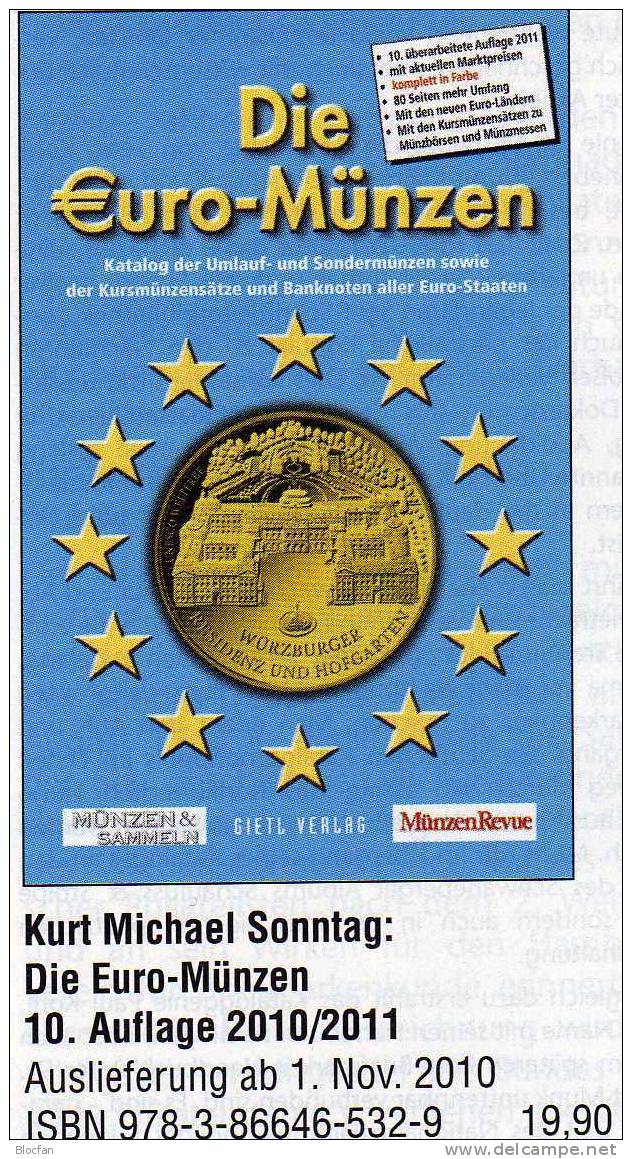 Die EURO-Münzen Katalog 2011 Neu 20€ Deutschland Euroländer Gedenkmünzen Numis-Briefe Numisblätter Gold Münzen Von Gietl - Slowenien