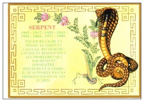 HOROSCOPE CHINOIS -    SERPENT - Série 2268 3 - Astrologie