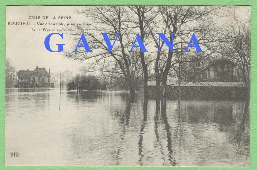 78 BOUGIVAL - CRUE DE LA SEINE - Vue D'ensemble Prise En Seine - Le 1er Février 1910 - Bougival