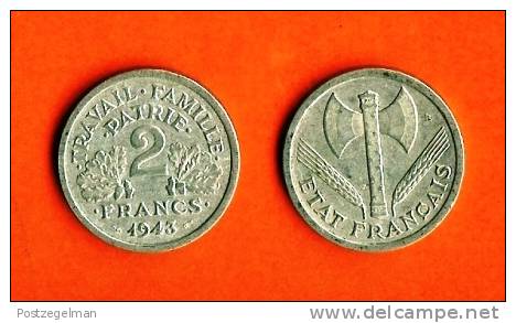 FRANCE 1943-1944 2 Francs Aluminium Km904.1 - Other & Unclassified