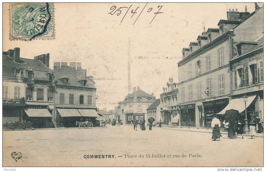 COMMENTRY - Place Du 14 Juillet Et Rue De Paris - Commentry