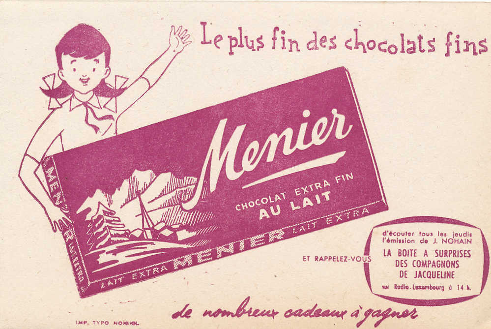 BU 336/ BUVARD    CHOCOLAT  MENIER - Cocoa & Chocolat