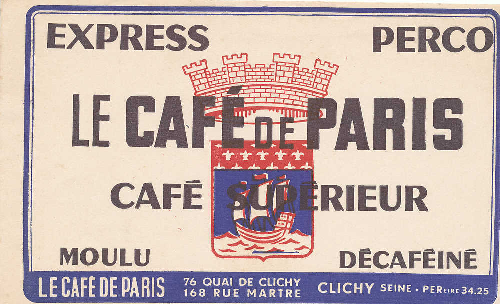 BU 366 / BUVARD     CAFE  DE PARIS - Kaffee & Tee