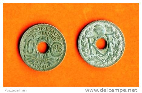 FRANCE 1941 10 Centimes Zinc Km896 - Other & Unclassified