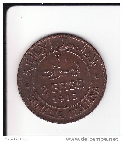 VITT. EM. III - SOMALIA ITALIANA - 2 BESE - 1913 - RARA 2 - QUALITA' BB ++ - Somalië