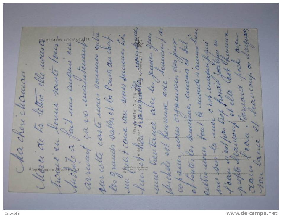 Lot 503 - Région Lorientaise  Ile  De Groix  Editions Pierre Artaud D´après Carte Michelin N° 63 - Groix