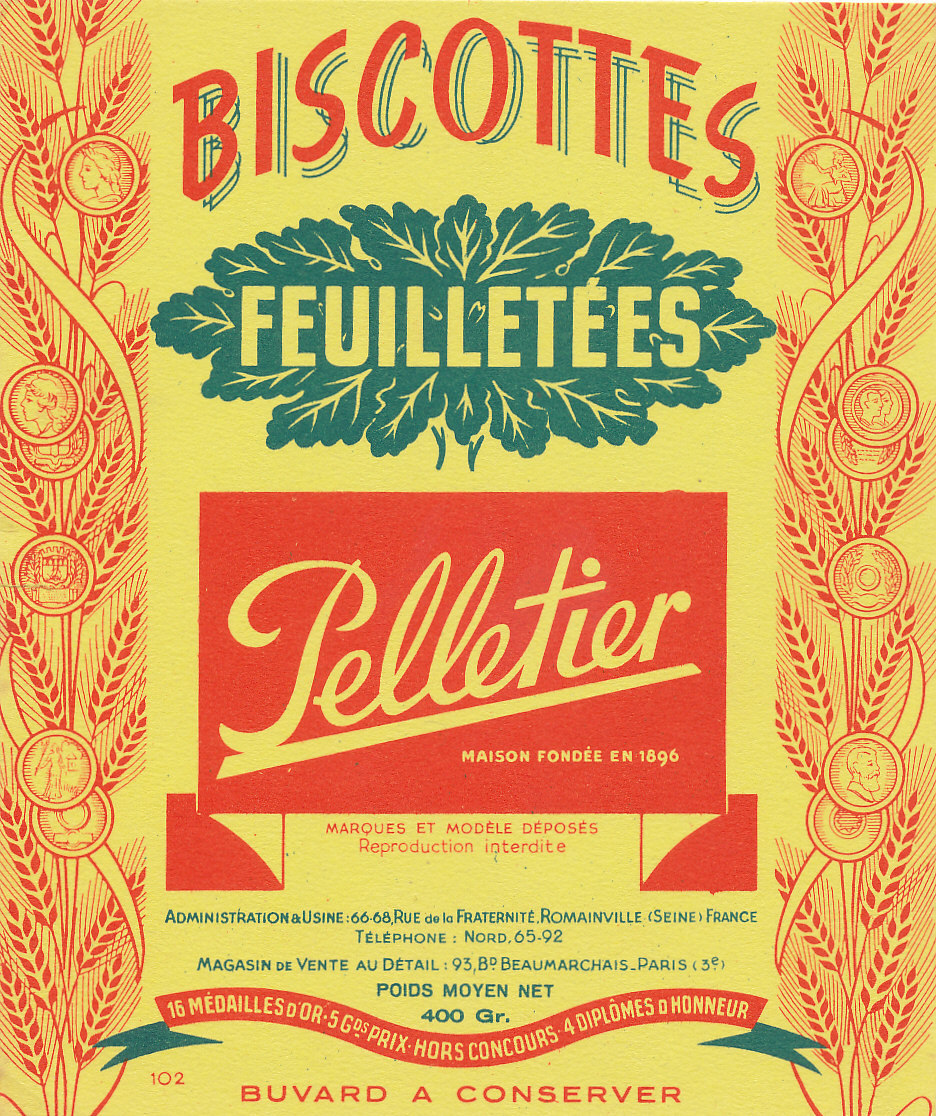 BU 403 / BUVARD      BISCOTTES  PELLETIER - Biscotti