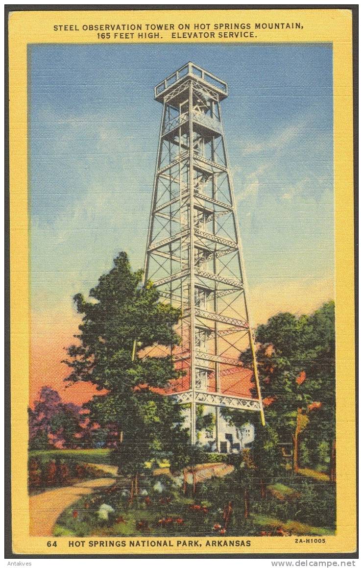 USA PC Steel Dbservation Tower On Hot Springs Mountain, Elevator, Arkansas - Hot Springs
