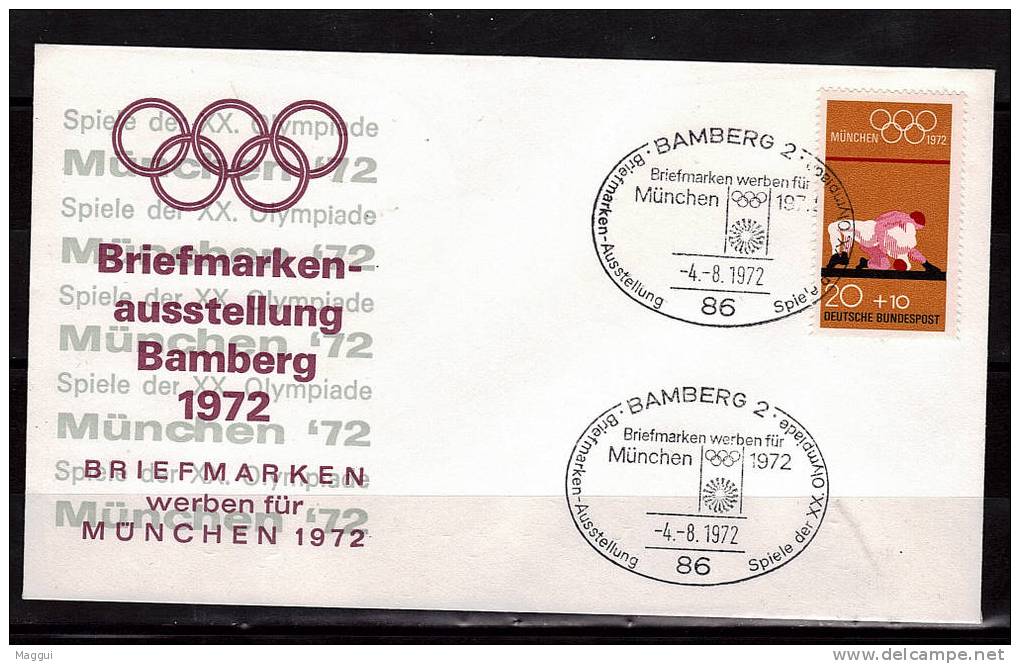 ALLEMAGNE  FDC   Cachet  BAMBERG 2  Le 4-8- 1972  Jo 1972   Lutte - Lutte