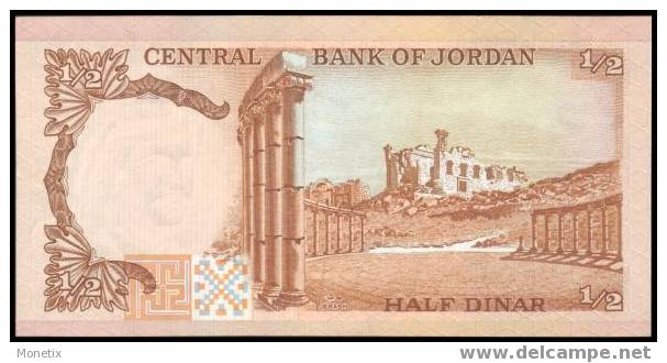 Jordan #17c-AU, ½ Dinar, ND (1975-92), AU - Jordanien