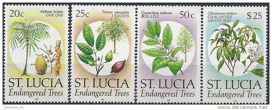 1990 SAINTE LUCIE 936-39** Arbres - St.Lucia (1979-...)