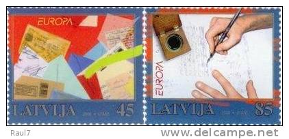 EUROPA -CEPT 2008-THE LETTER // LETTONIA  SET OF 2 MNH STAMPS - 2008