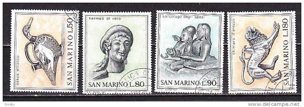 Y8719 - SAN MARINO Ss N°832/35 - SAINT-MARIN Yv N°787/90 - Used Stamps