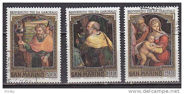 Y8877 - SAN MARINO Ss N°1085/87 - SAINT-MARIN Yv N°1040/42 - Used Stamps