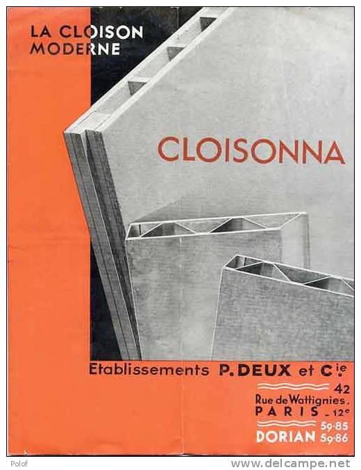 La Cloison Moderne "CLOISONNA" Ets P. DEUX & Cie - Paris - Dorian 2 Volets + Fascicul (VP 262) - Autres & Non Classés