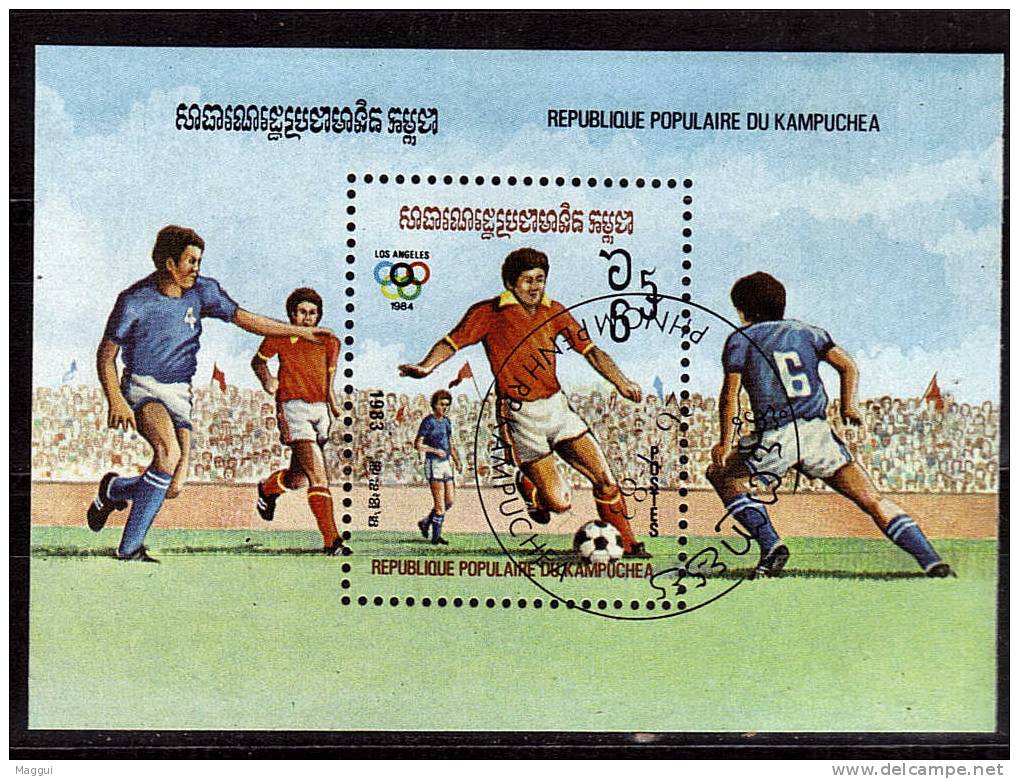 KAMPUCHEA  BF   Oblitere   JO 1984  Football  Soccer  Fussball - Gebraucht