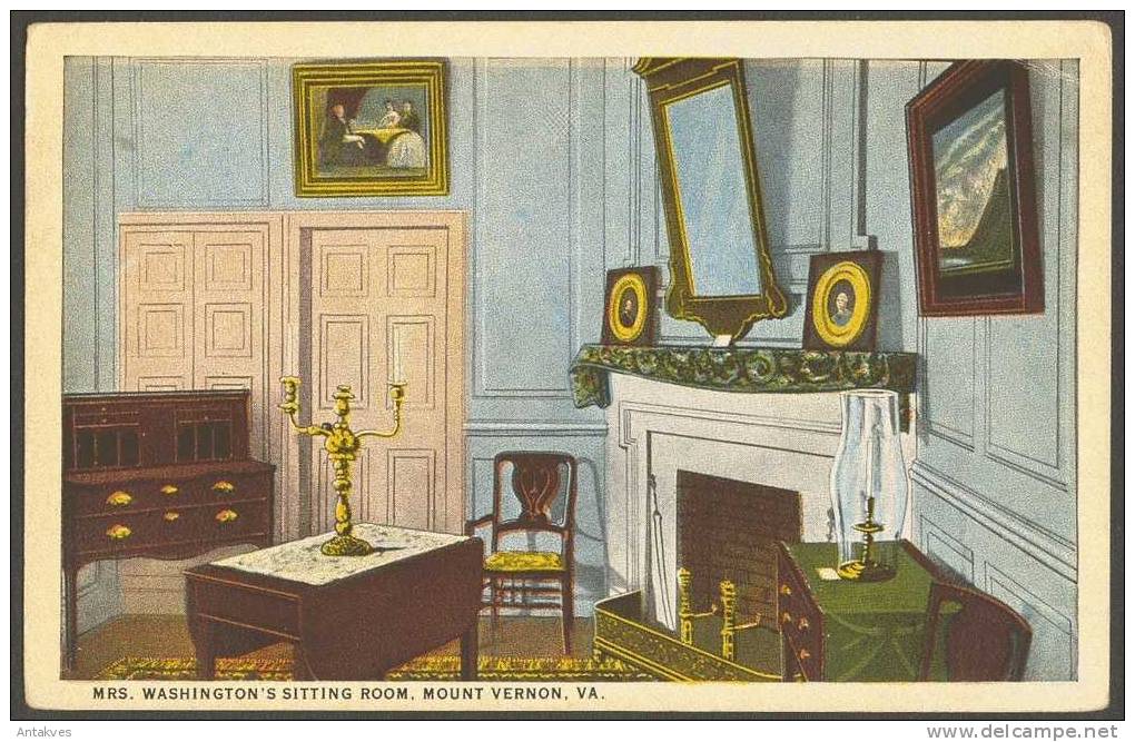 USA PC Mrs. Washington´s Sitting Room, Mount Vernon, Virginia - Altri & Non Classificati