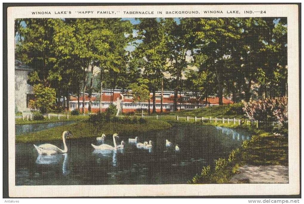 USA PC "Happy Family", Tabernacle In Background, Winona Lake, Indiana - Other & Unclassified