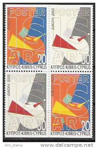 2003 Zypern Gr.  Mi.  1013-4 DU/DO** MNH   Booklet Set  Europa - 2003